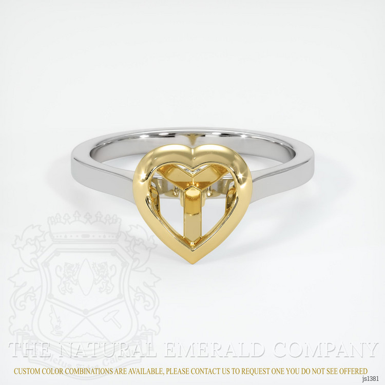 18K Yellow & White Accent Stones Ring Setting