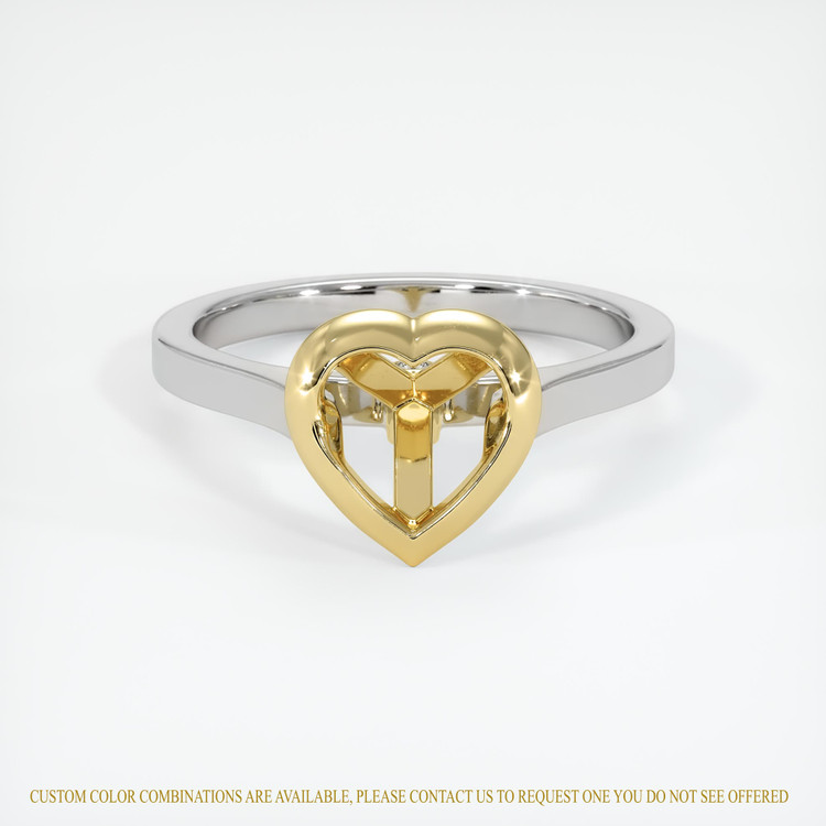 18K Yellow & White Accent Stones Ring Setting