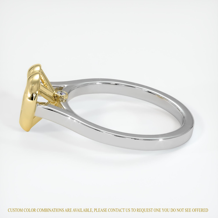 18K Yellow & White Accent Stones Ring Setting