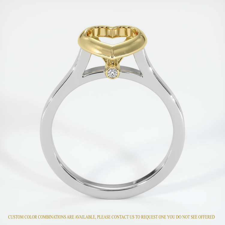 18K Yellow & White Accent Stones Ring Setting