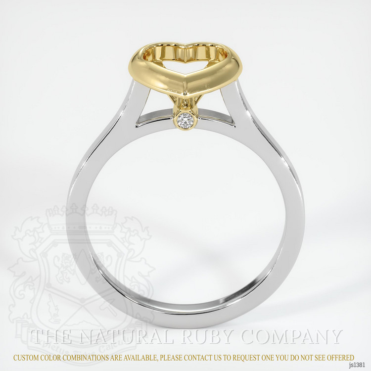 18K Yellow & White Accent Stones Ring Setting