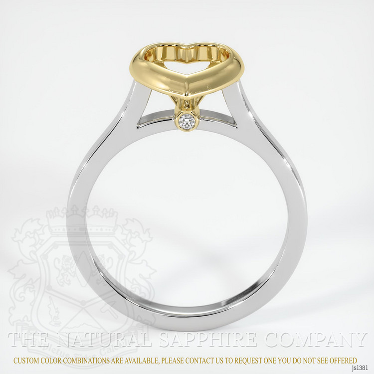 18K Yellow & White Accent Stones Ring Setting