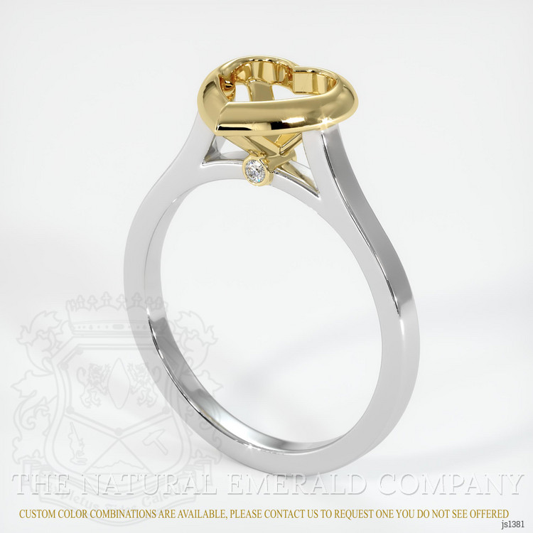 18K Yellow & White Accent Stones Ring Setting