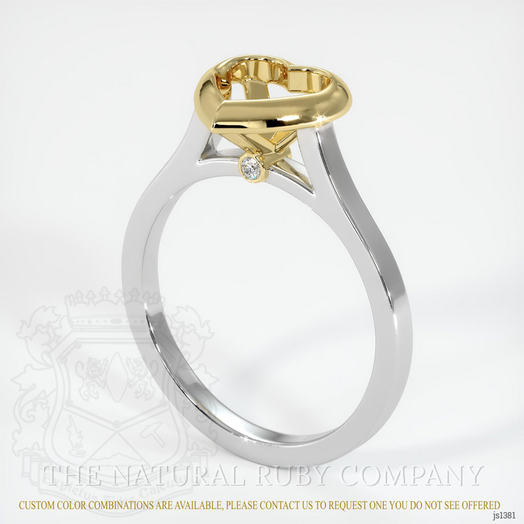 18K Yellow & White Accent Stones Ring Setting