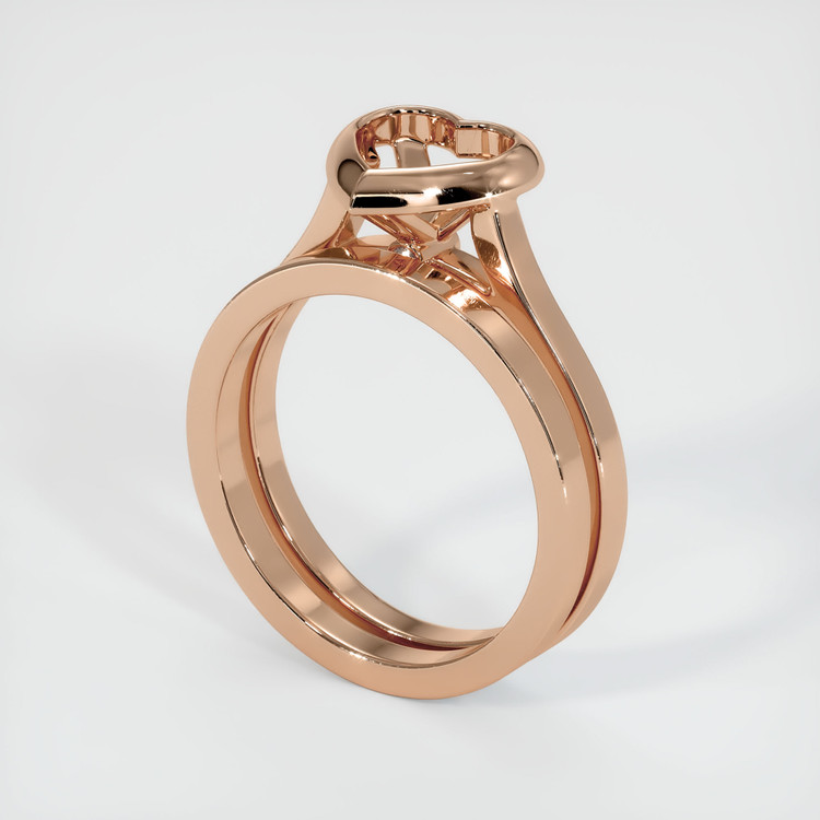 18K Rose Gold Accent Stones Ring Setting