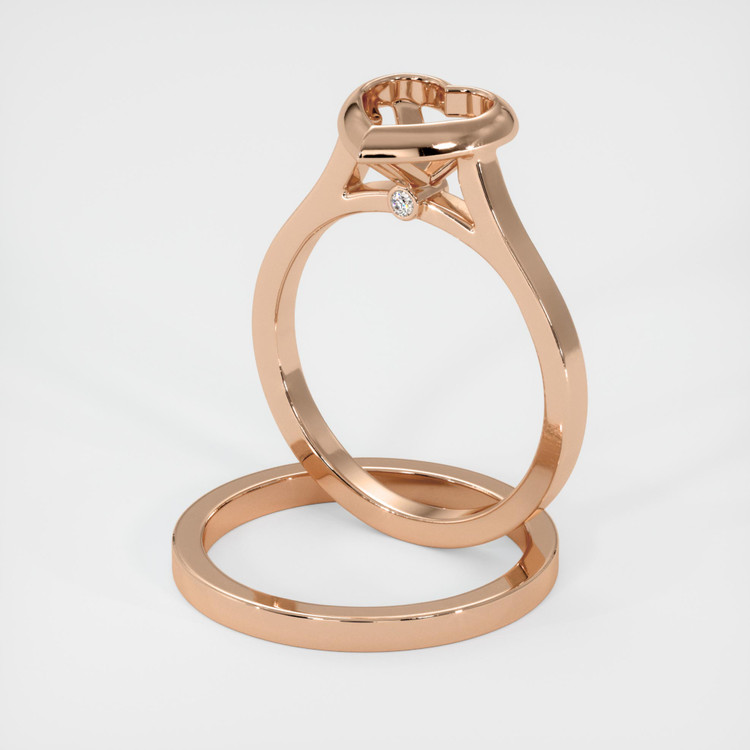 18K Rose Gold Accent Stones Ring Setting
