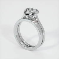 Wedding Set Emerald Ring 1.83 Ct., 18K White Gold Combination Setting