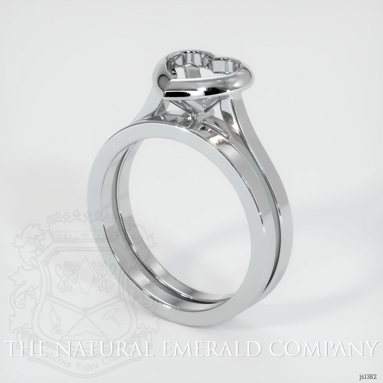 Wedding Set Emerald Ring 1.83 Ct., 18K White Gold