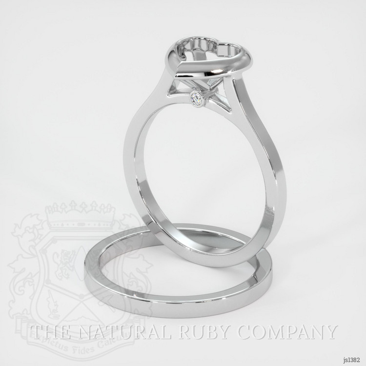18K White Gold Accent Stones Ring Setting