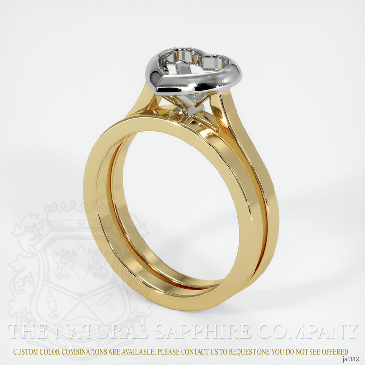 14K White & Yellow Accent Stones Ring Setting