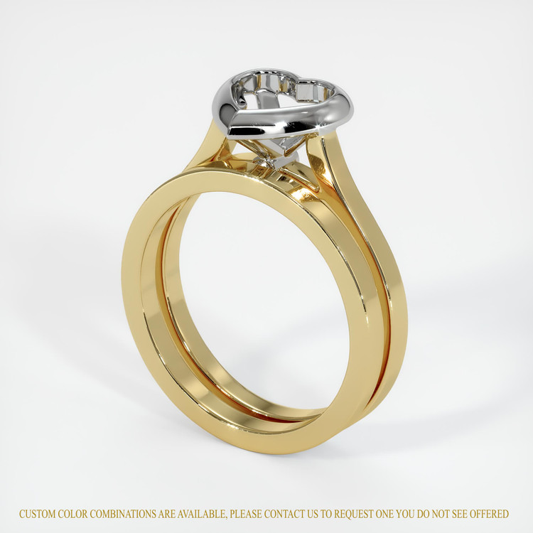 14K White & Yellow Accent Stones Ring Setting