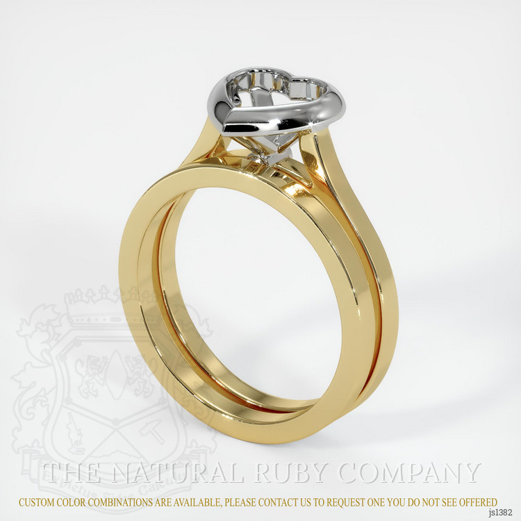 14K White & Yellow Accent Stones Ring Setting