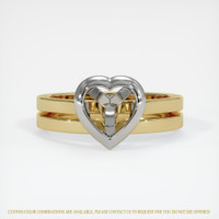 14K White & Yellow Accent Stones Ring Setting Image