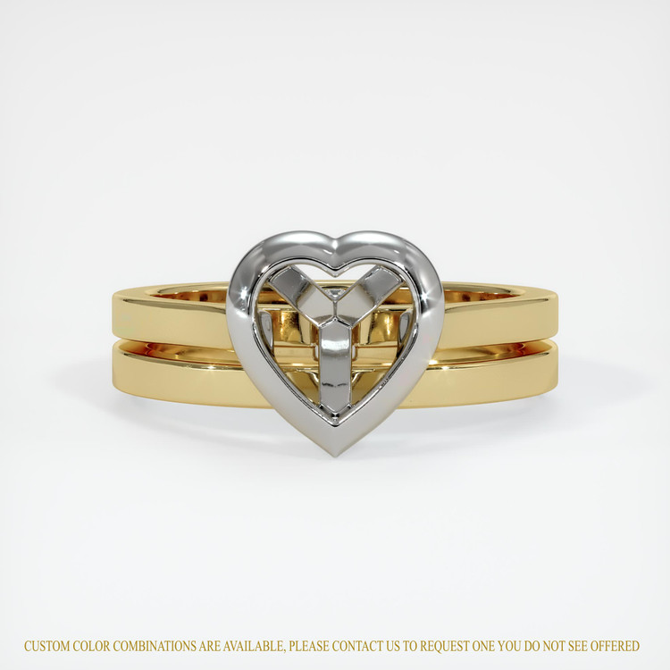 14K White & Yellow Accent Stones Ring Setting