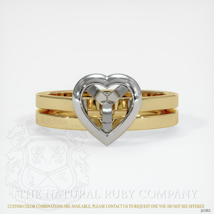14K White & Yellow Accent Stones Ring Setting