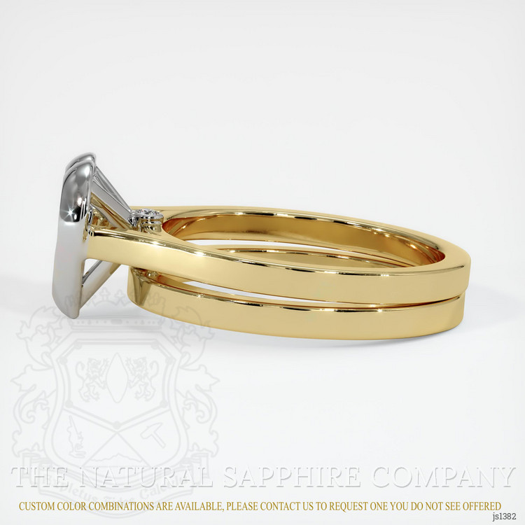 14K White & Yellow Accent Stones Ring Setting
