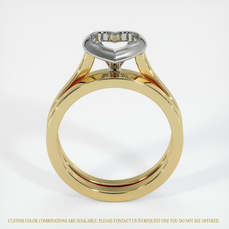 14K White & Yellow Accent Stones Ring Setting