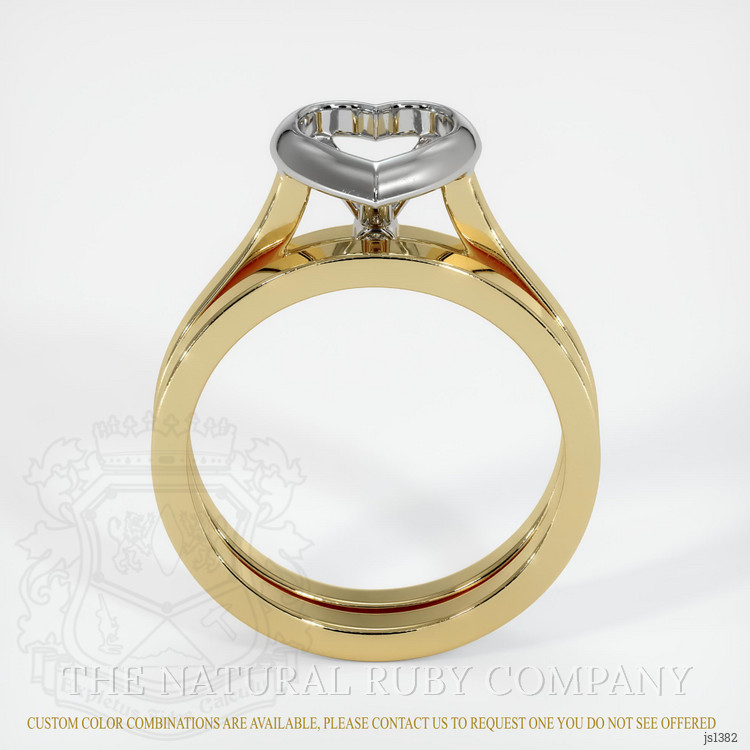 14K White & Yellow Accent Stones Ring Setting