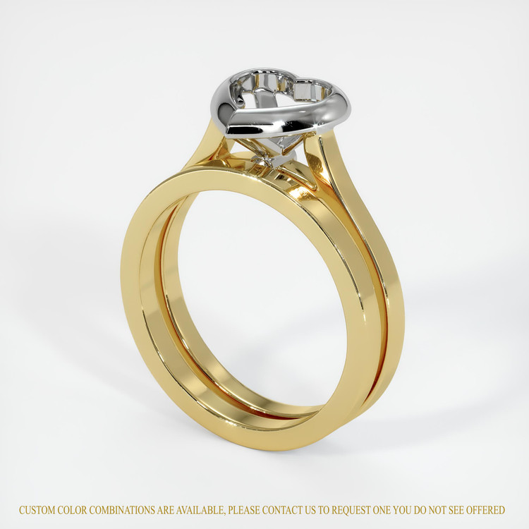 18K White & Yellow Accent Stones Ring Setting