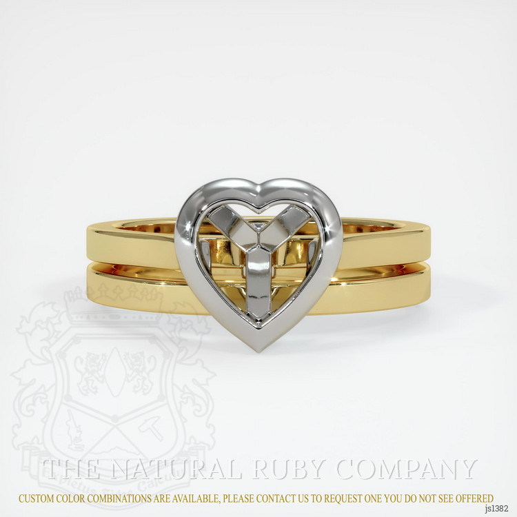 18K White & Yellow Accent Stones Ring Setting