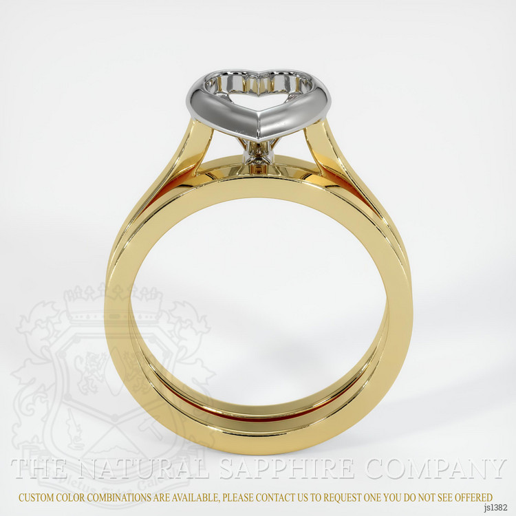 18K White & Yellow Accent Stones Ring Setting