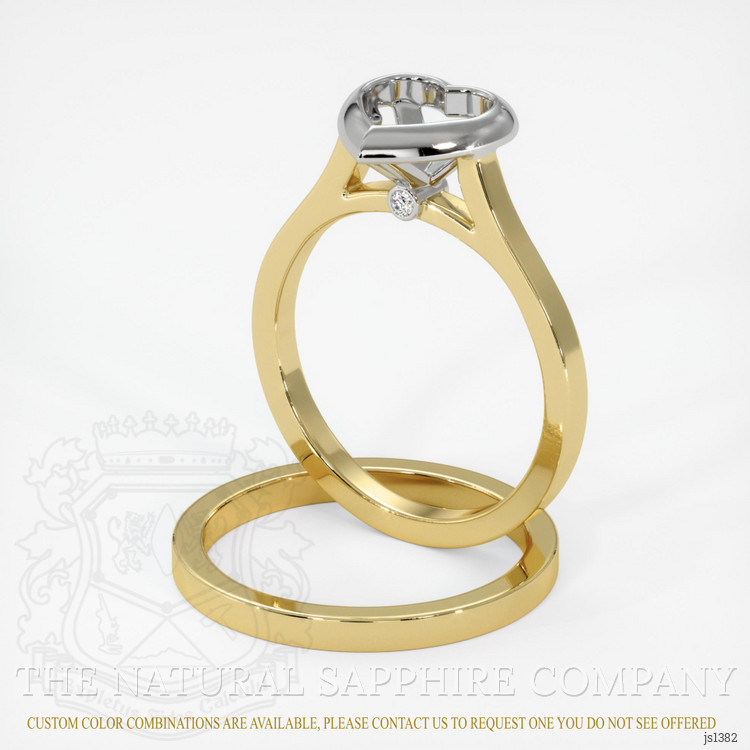 18K White & Yellow Accent Stones Ring Setting