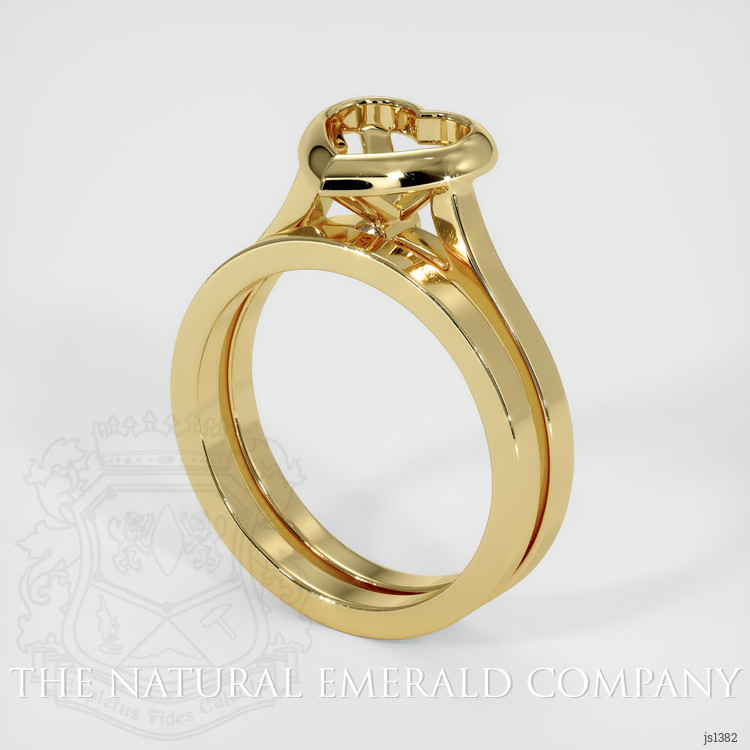 Wedding Set Emerald Ring 3.01 Ct., 18K Yellow Gold
