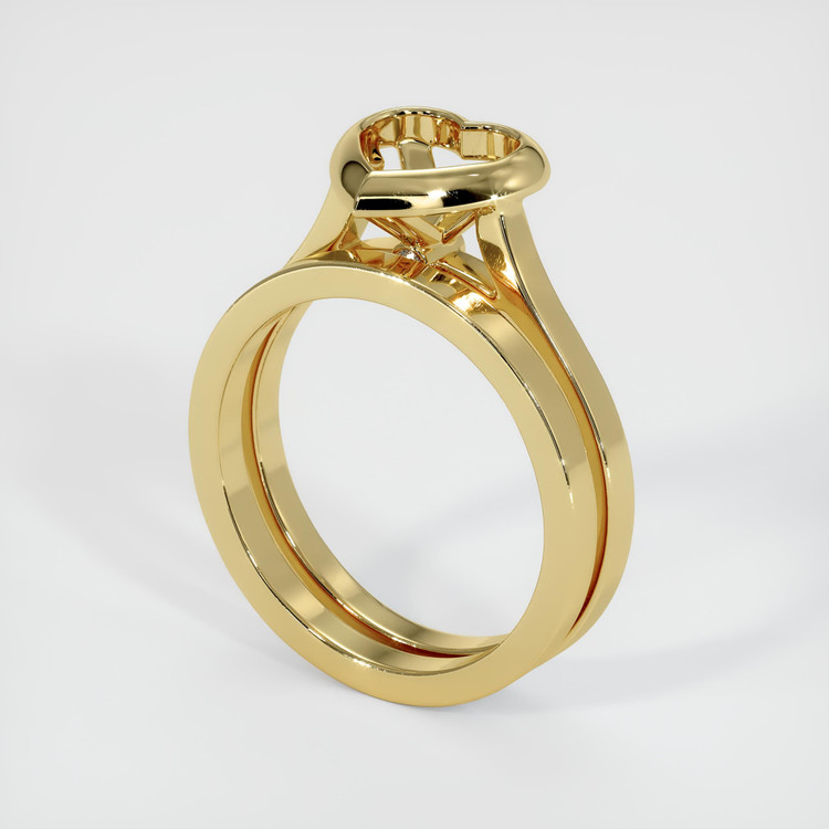 18K Yellow Gold Accent Stones Ring Setting