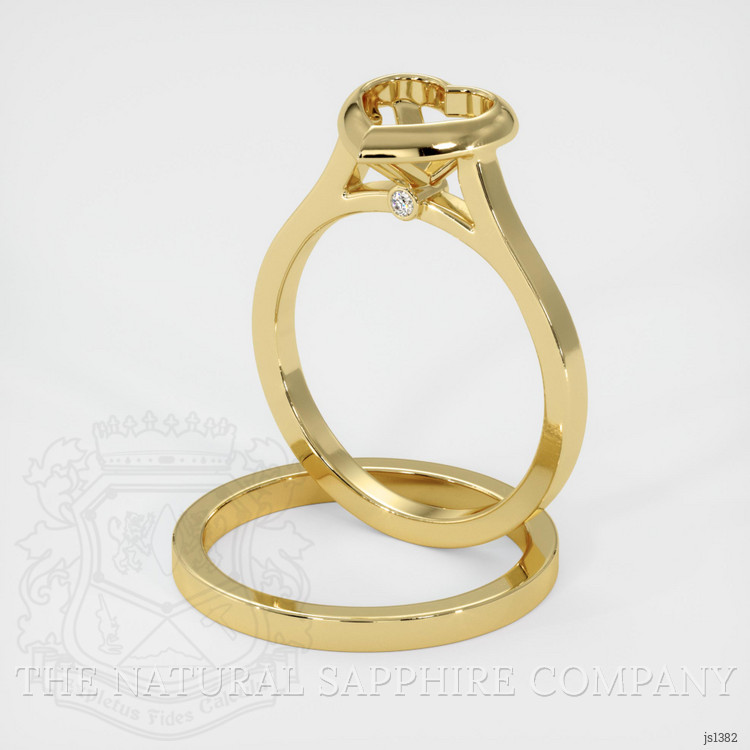 18K Yellow Gold Accent Stones Ring Setting