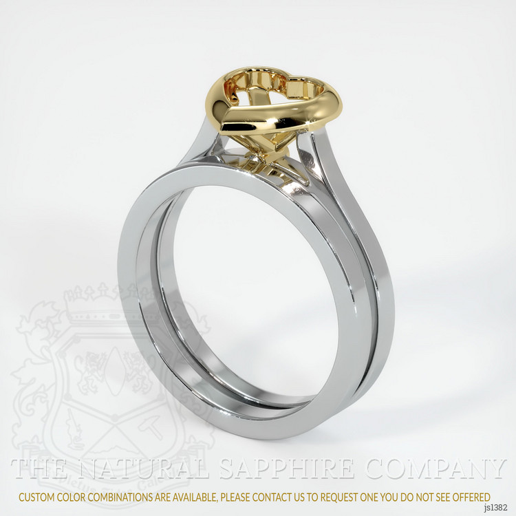 14K Yellow & White Accent Stones Ring Setting