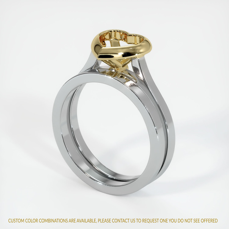 14K Yellow & White Accent Stones Ring Setting