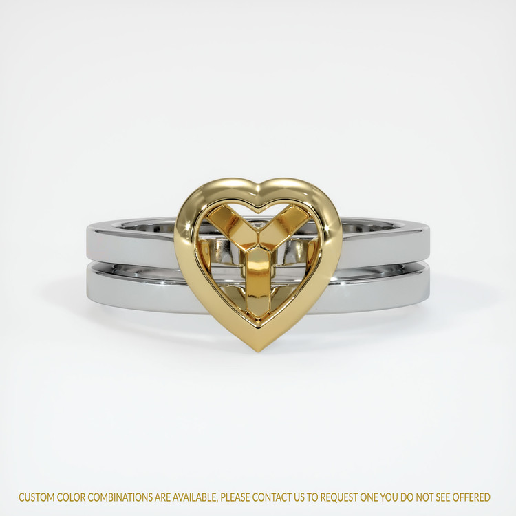 14K Yellow & White Accent Stones Ring Setting
