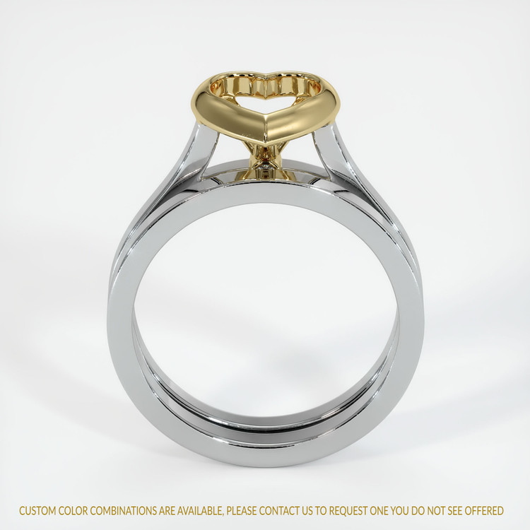 14K Yellow & White Accent Stones Ring Setting
