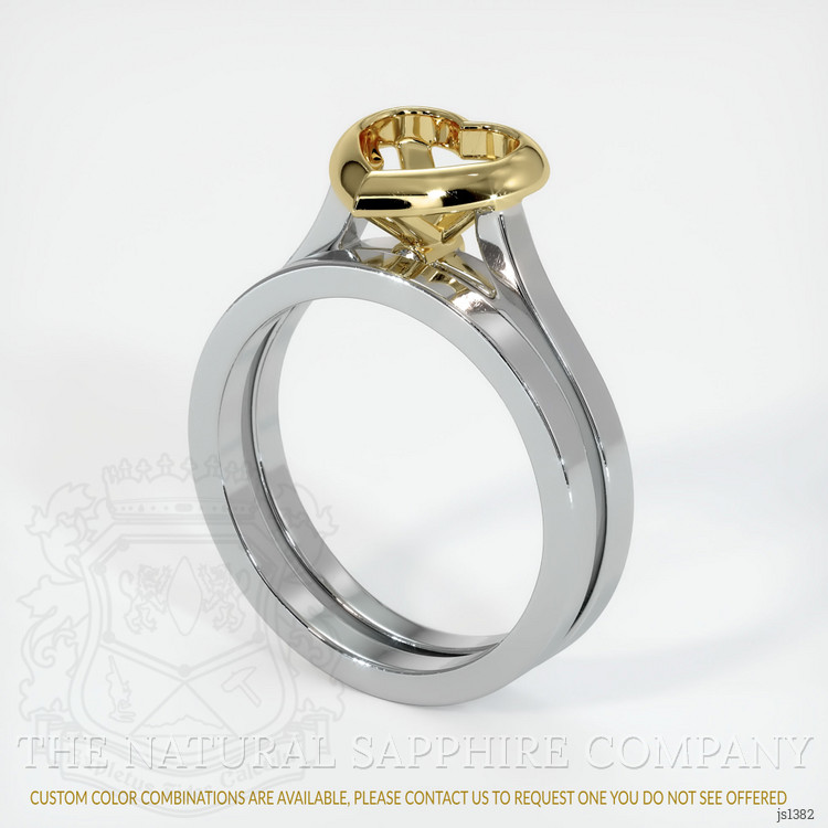 18K Yellow & White Accent Stones Ring Setting