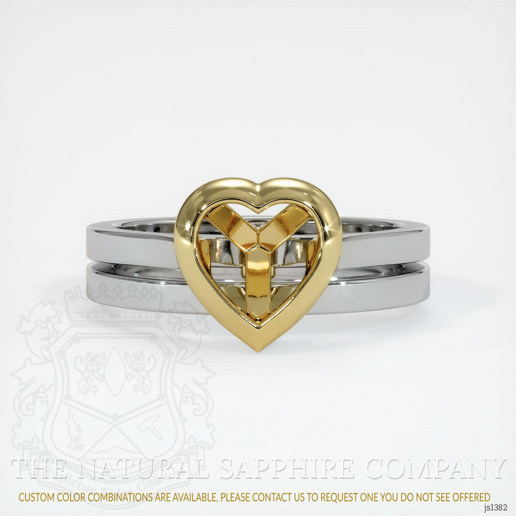 18K Yellow & White Accent Stones Ring Setting