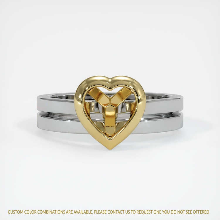 18K Yellow & White Accent Stones Ring Setting