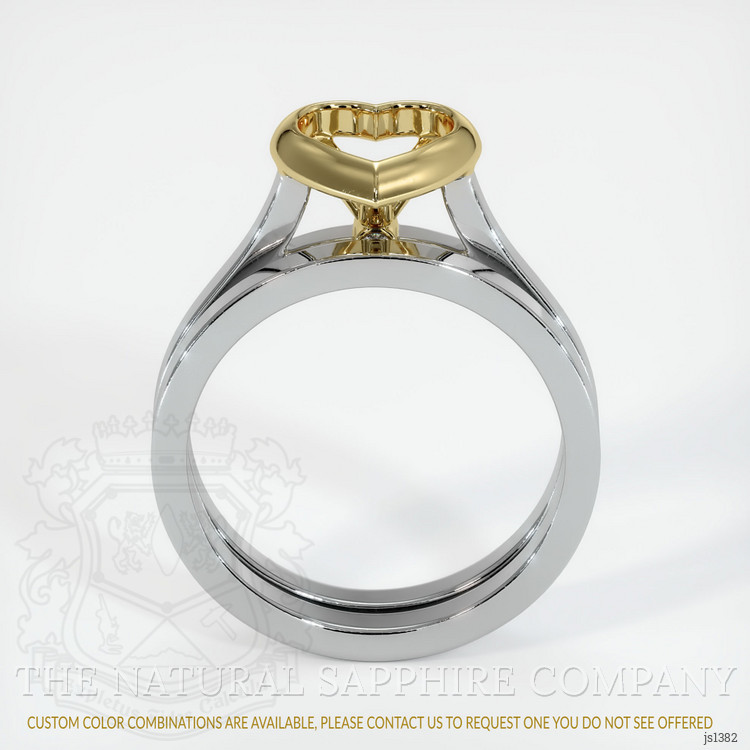 18K Yellow & White Accent Stones Ring Setting