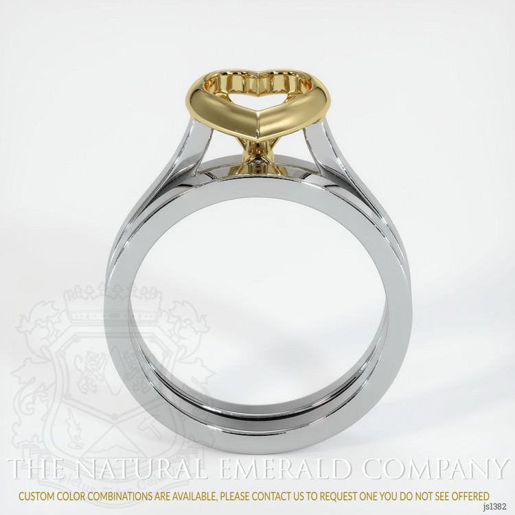 18K Yellow & White Accent Stones Ring Setting