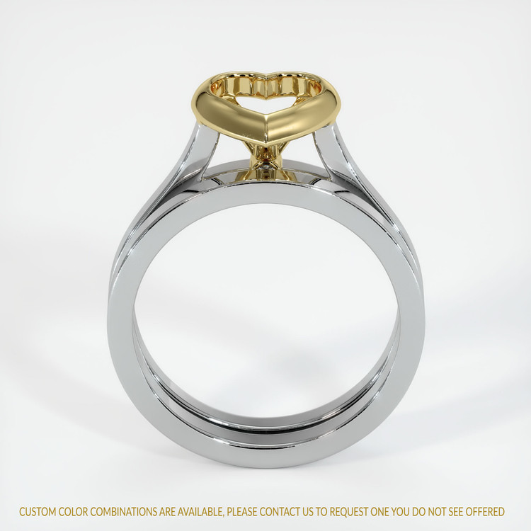 18K Yellow & White Accent Stones Ring Setting