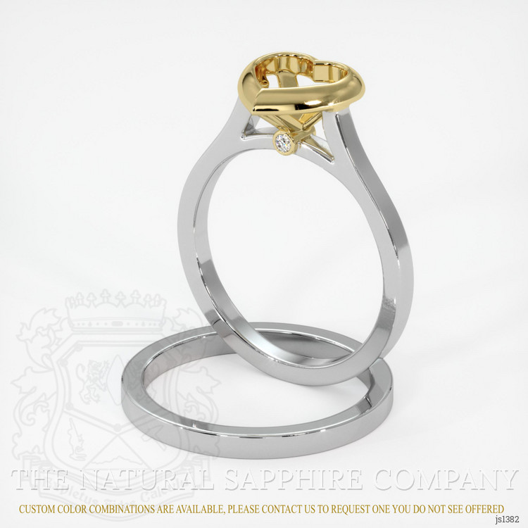 18K Yellow & White Accent Stones Ring Setting