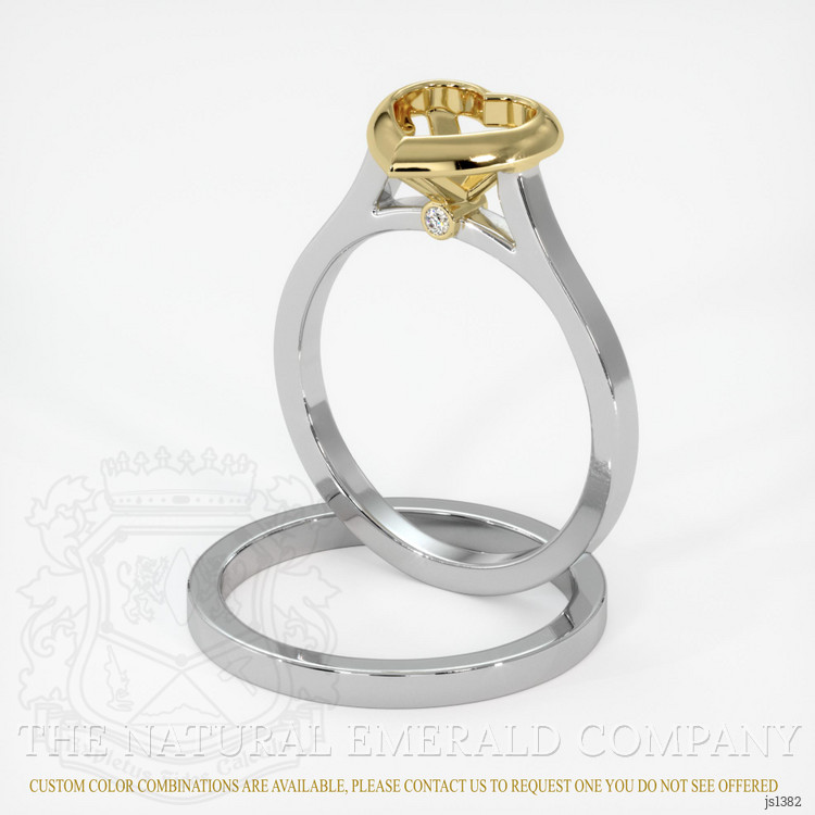 18K Yellow & White Accent Stones Ring Setting