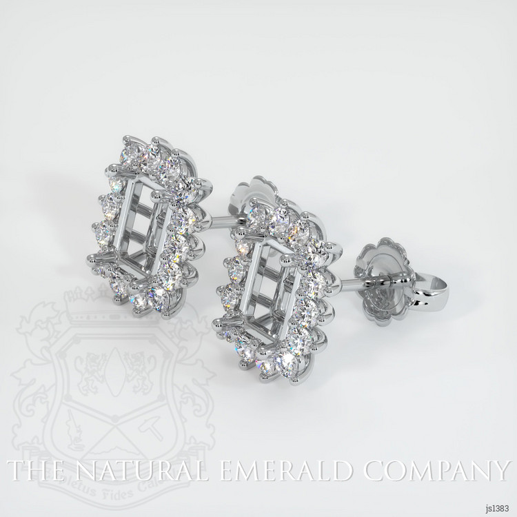 Platinum 950 Halo Earring Setting