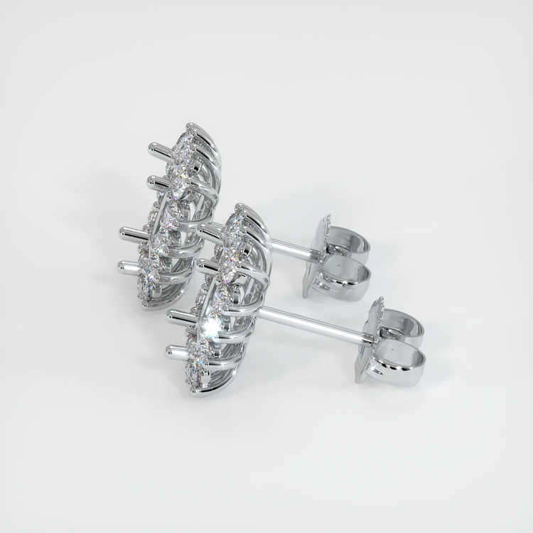 Platinum 950 Halo Earring Setting