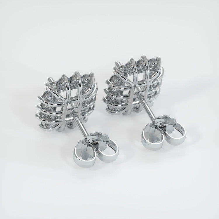 Platinum 950 Halo Earring Setting