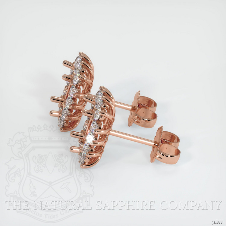 14K Rose Gold Halo Earring Setting