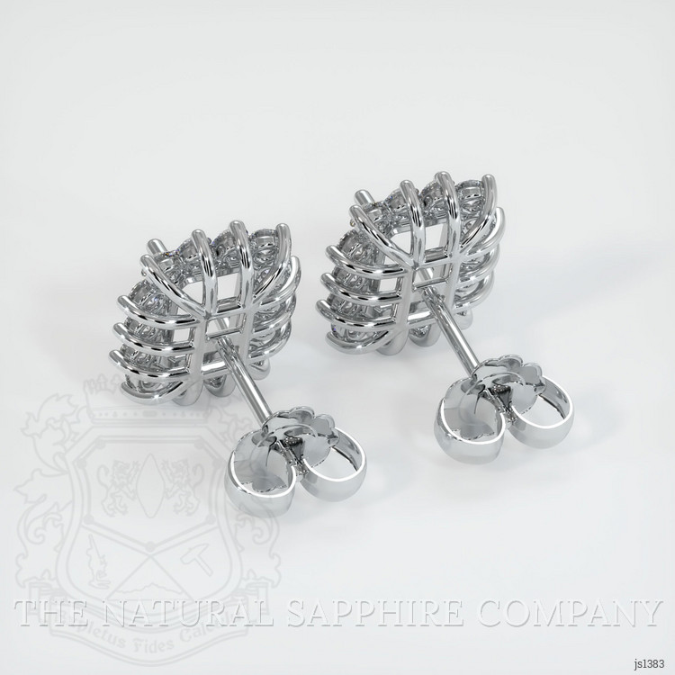 14K White Gold Halo Earring Setting