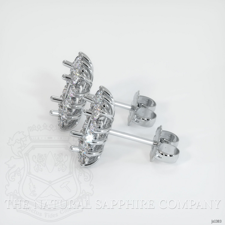 18K White Gold Halo Earring Setting