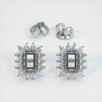 18K White Gold Halo Earring Setting Image