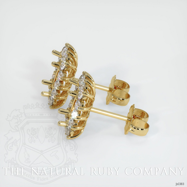 14K Yellow Gold Halo Earring Setting