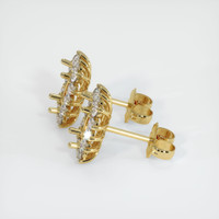 18K Yellow Gold Halo Earring Setting Image